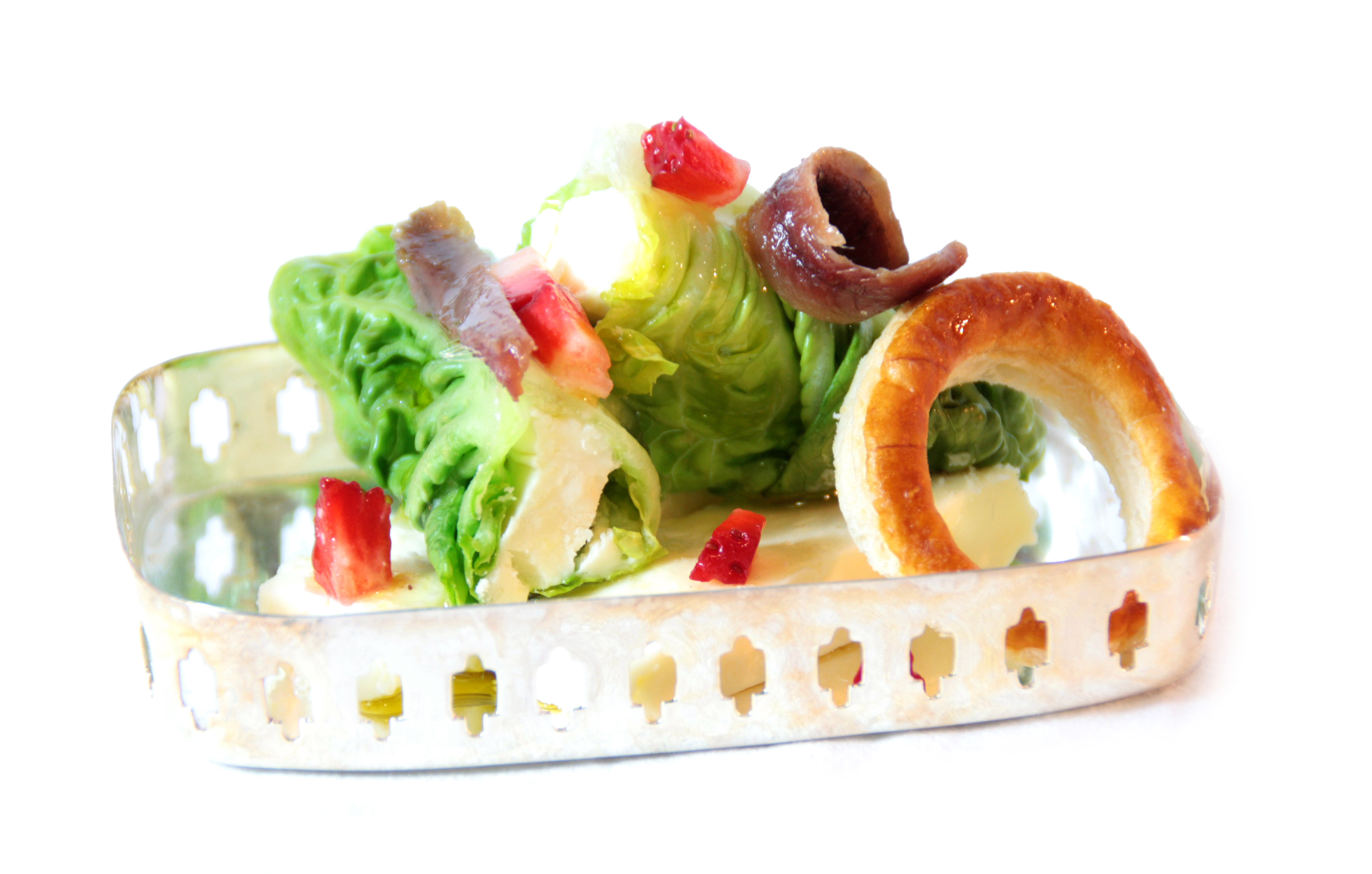 Brocheta de solomillo con melocotón