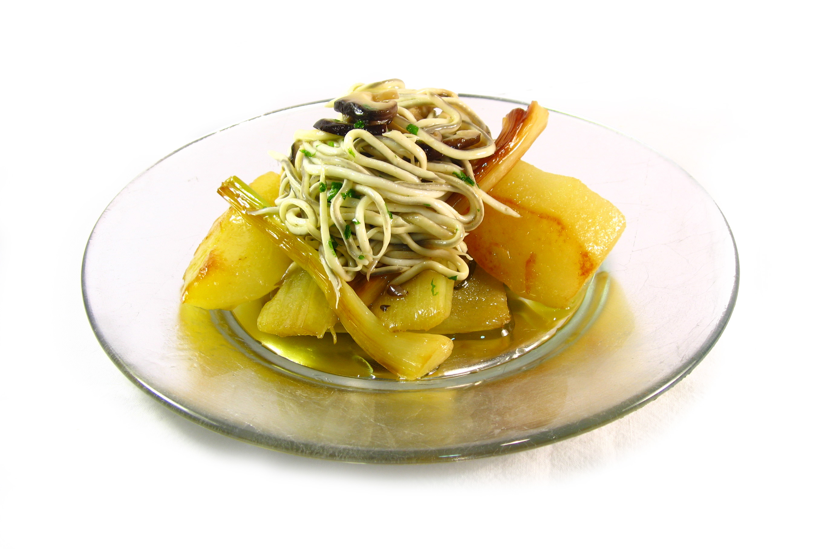 Alcachofas salteadas con huevo poché