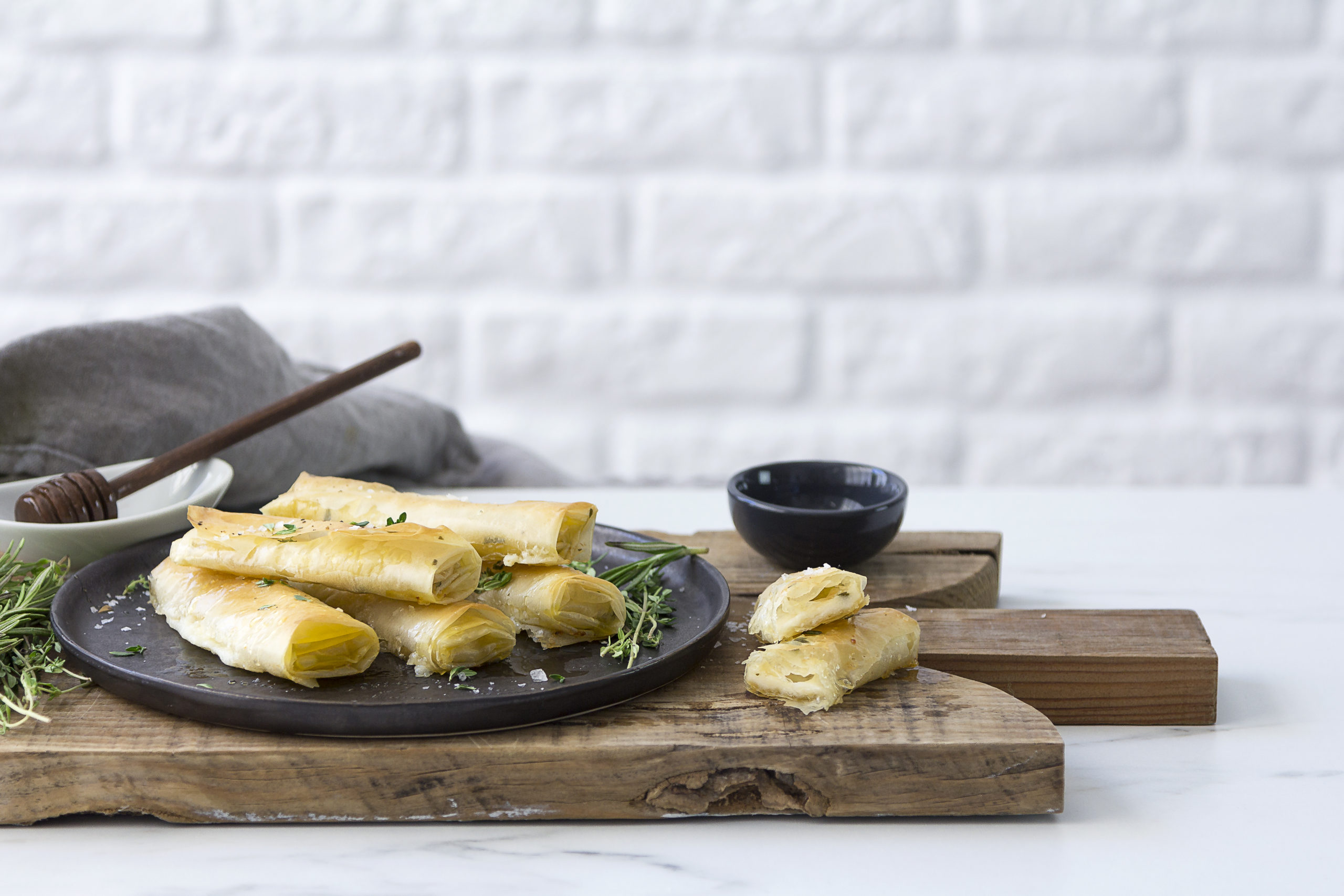 Puerros confitados con burrata