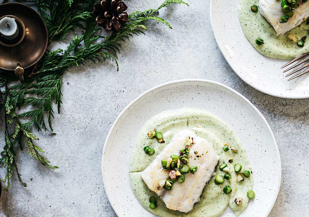 Puerros confitados con burrata