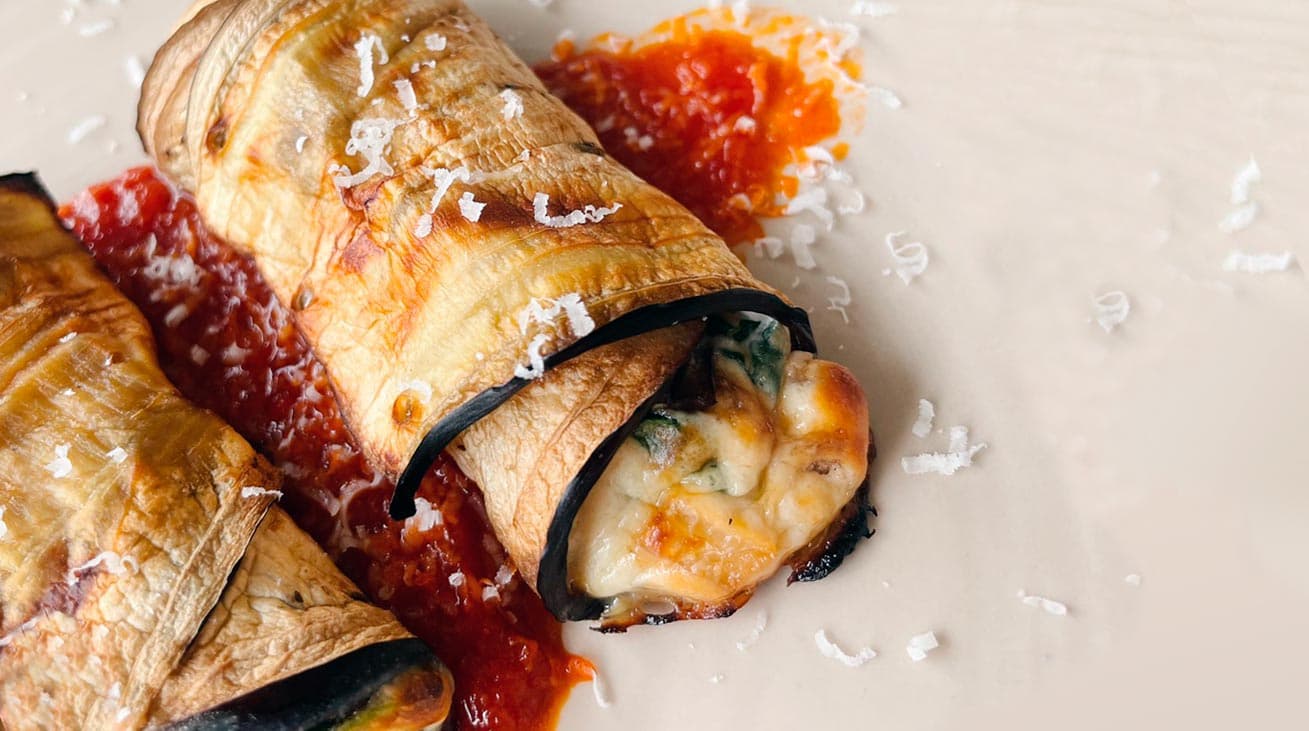 Ravioli de calabacín relleno con ajoarriero bacalao