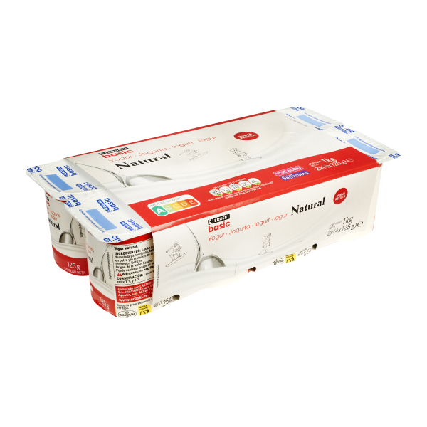 EROSKI basic Yogur natural, pack 8x125 g 